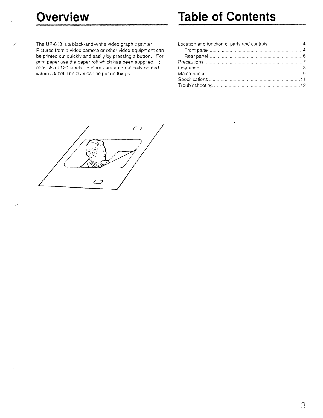 Sony UP-610 manual 