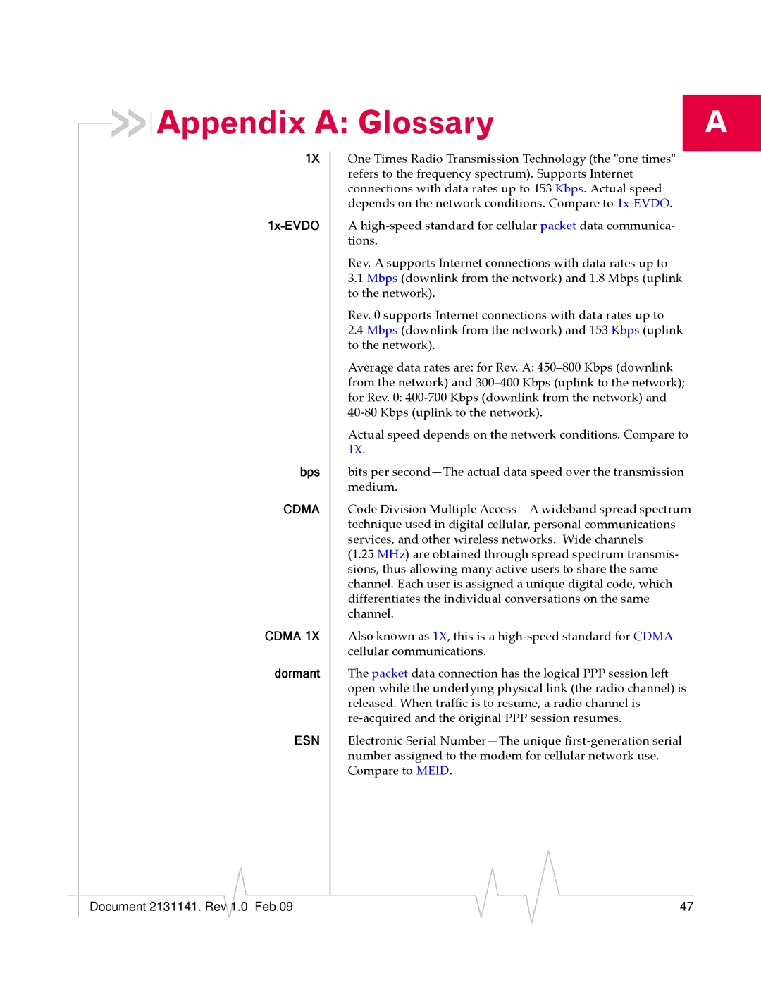 Sony USB 598 manual Appendix a Glossary, Esn 