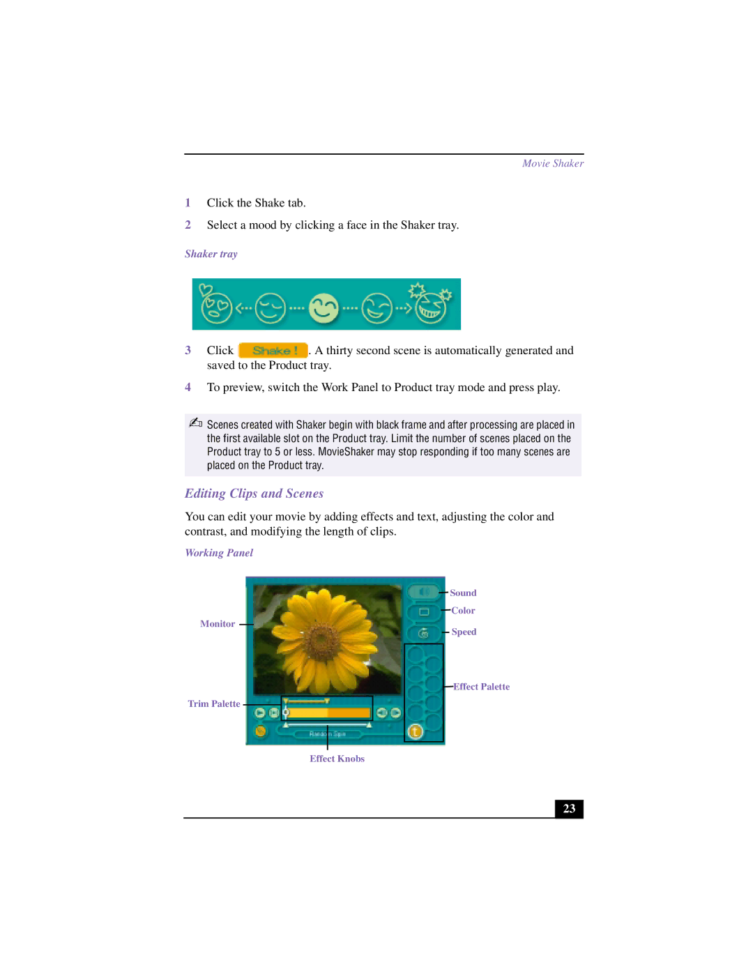 Sony VAIO manual Editing Clips and Scenes 