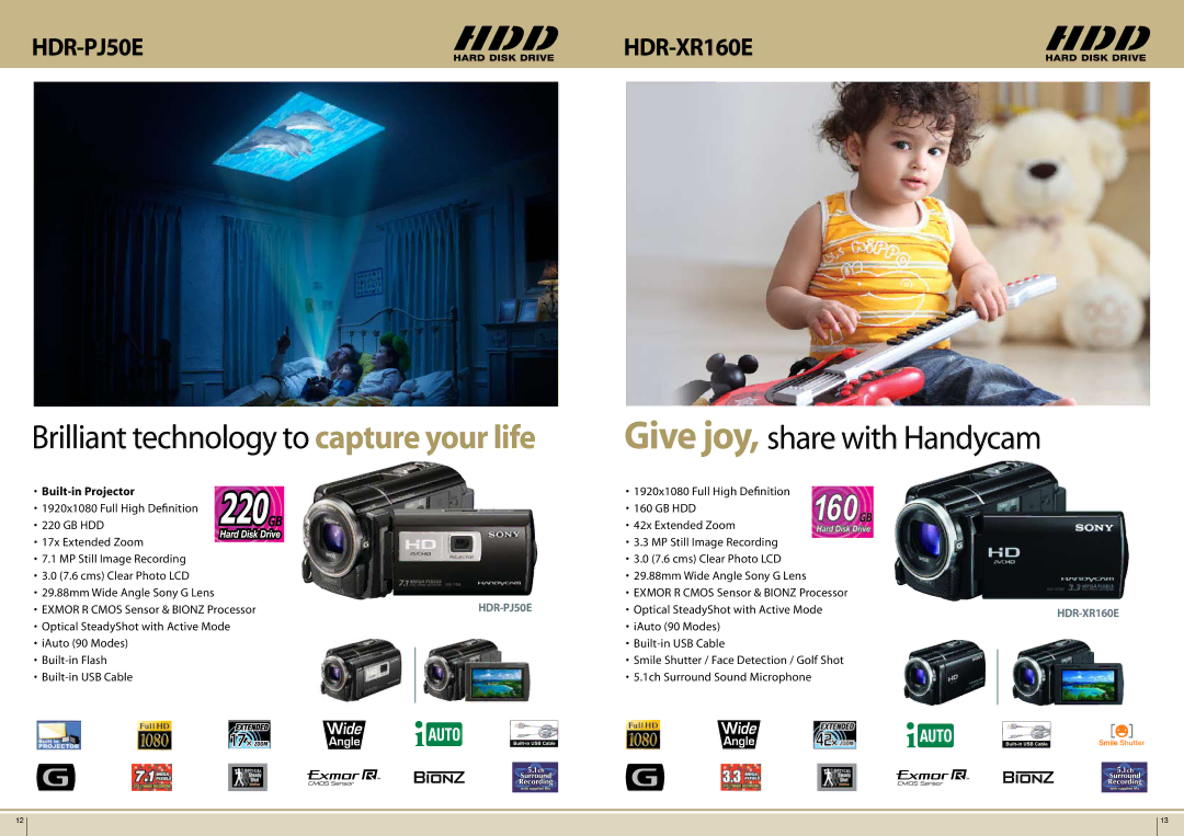 Sony VCLHG1730A specifications Brilliant technology to capture your life, Built-in Projector 