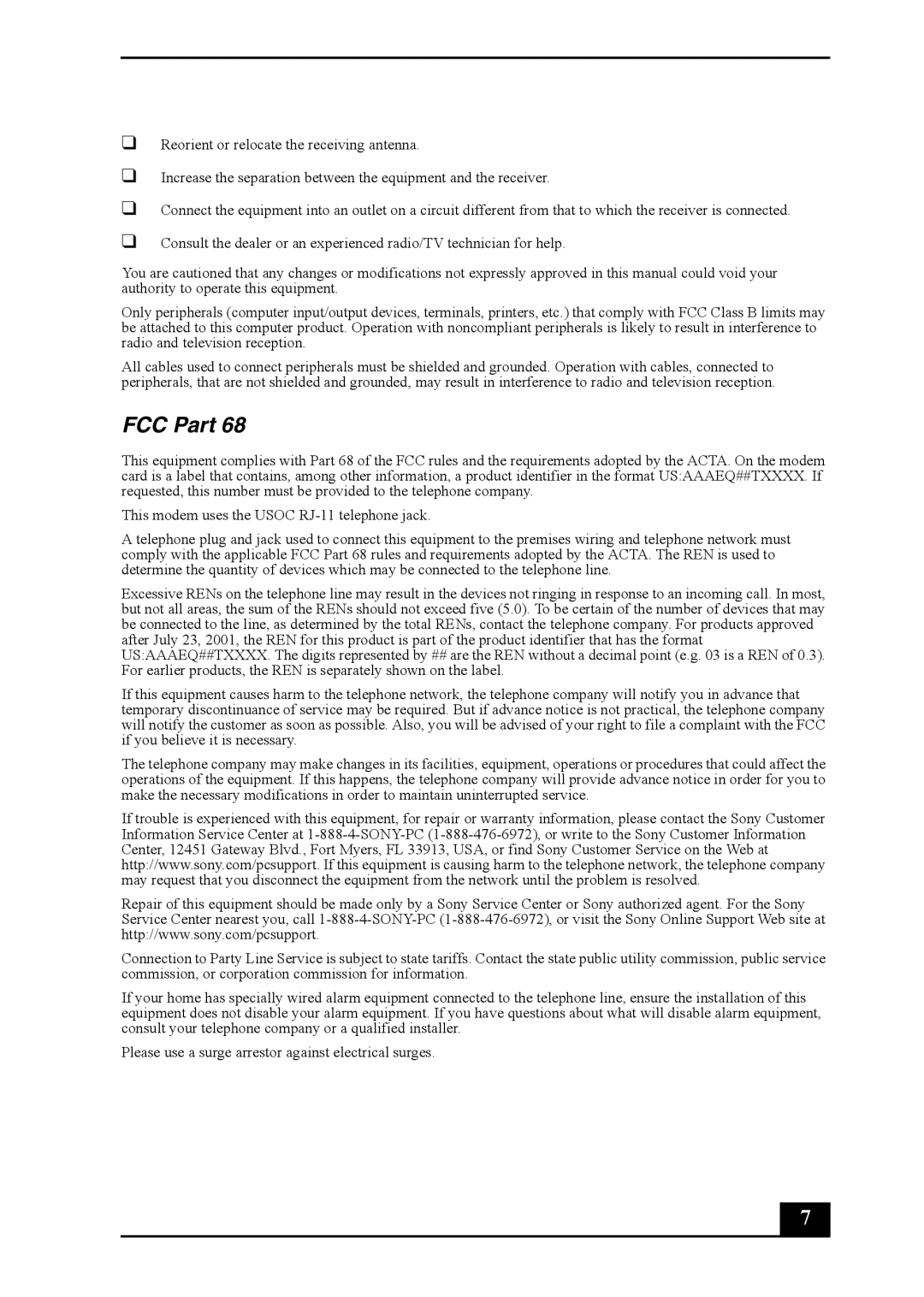 Sony VGC-RA830G, VGC-RA930G, Personal Computer quick start FCC Part 