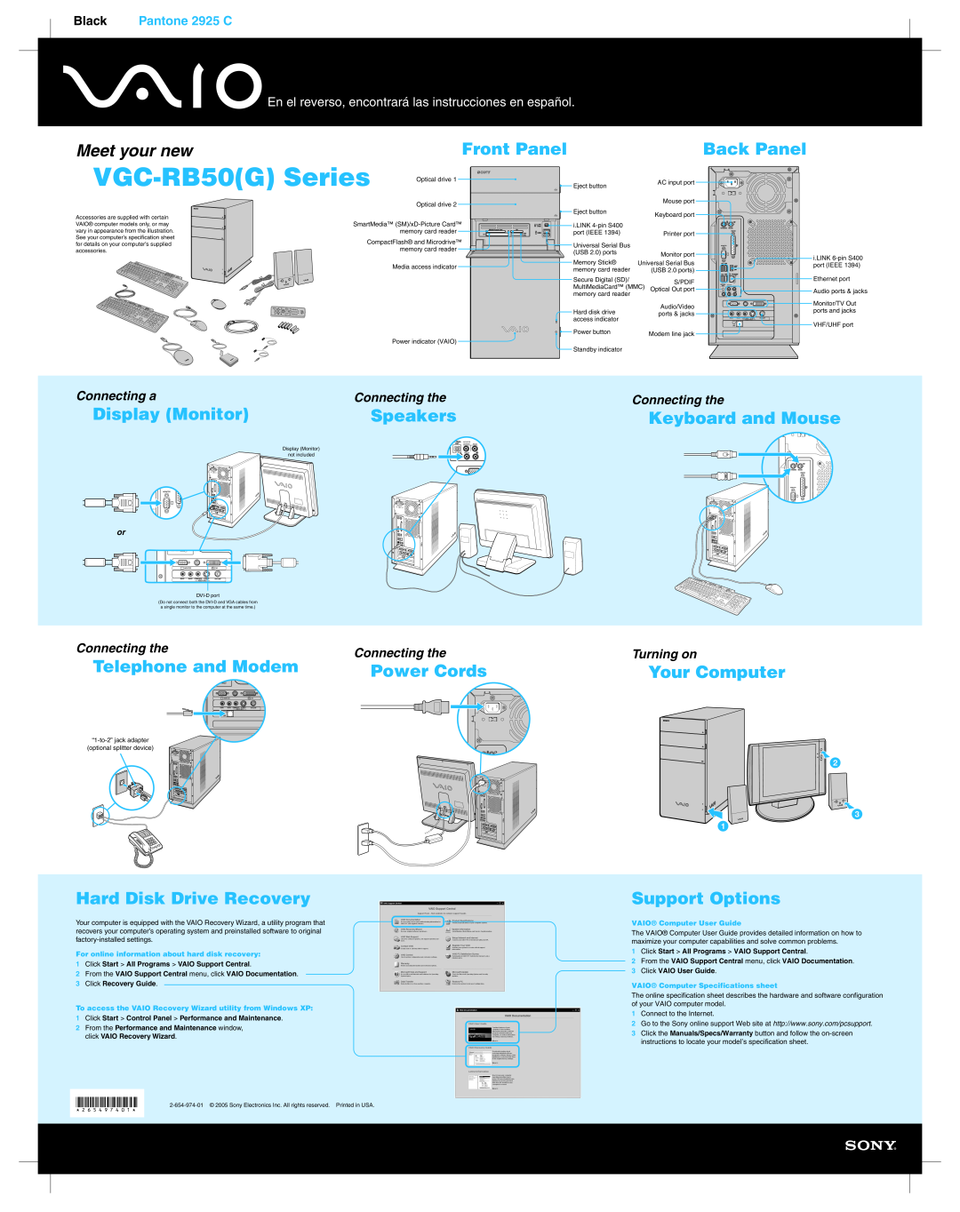 Sony VGC-RB50(G) manual VGC-RB50G Series, Safety Information, Desktop Computer 