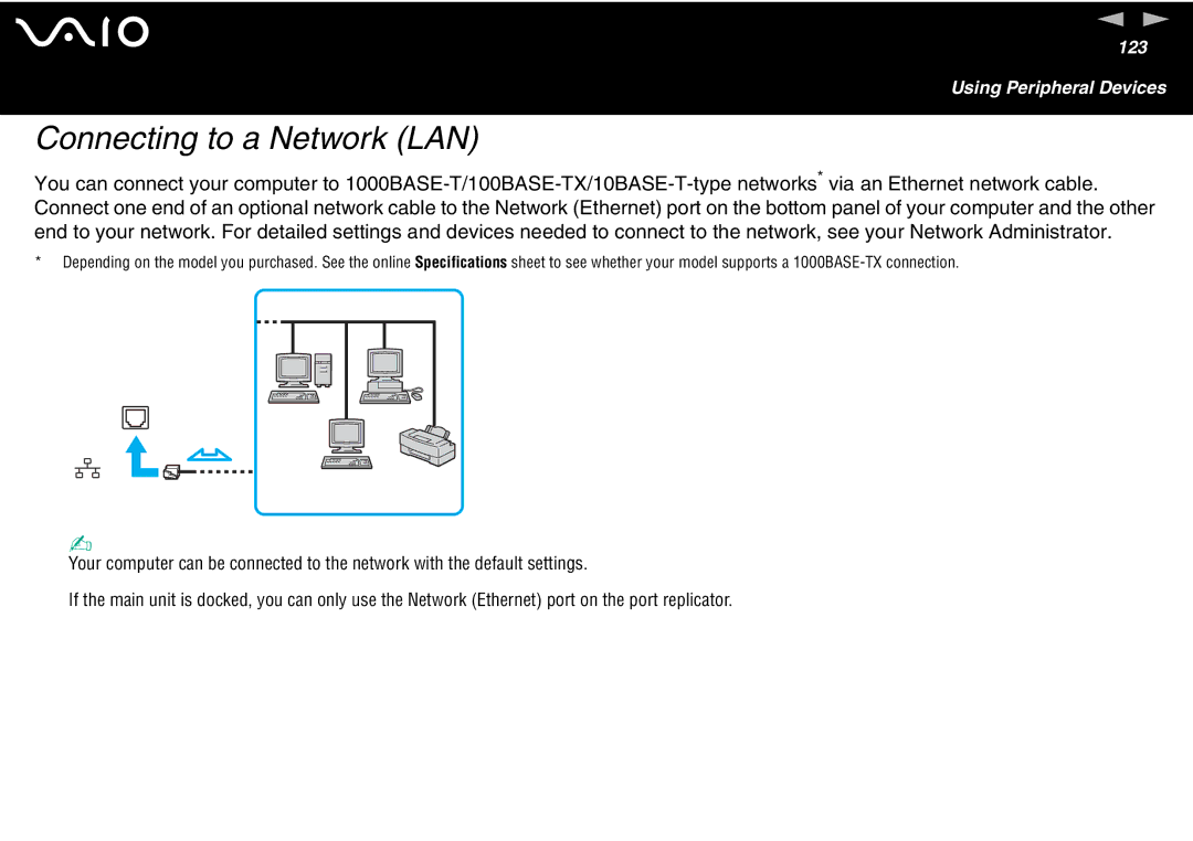 Sony VGN-FS600 Series, VGN-FS700 Series manual Connecting to a Network LAN 