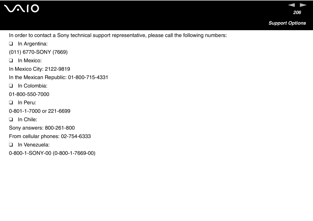 Sony VGN-FS700 Series, VGN-FS600 Series manual Support Options 