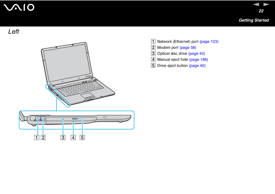 Sony VGN-FS700 Series, VGN-FS600 Series manual Left 