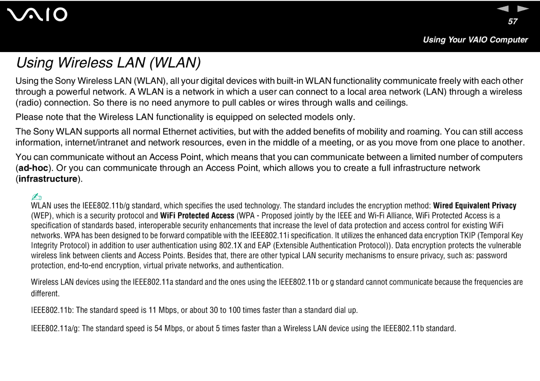 Sony VGN-FS600 Series, VGN-FS700 Series manual Using Wireless LAN Wlan 