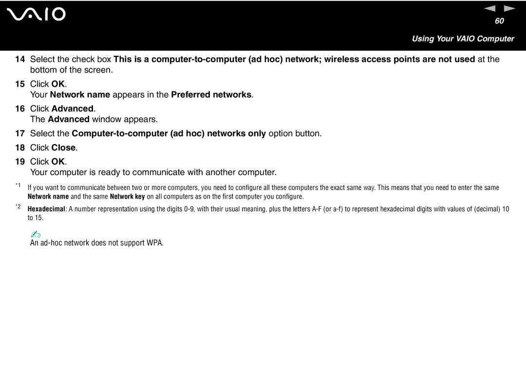 Sony VGN-FS700 Series, VGN-FS600 Series manual Advanced window appears 