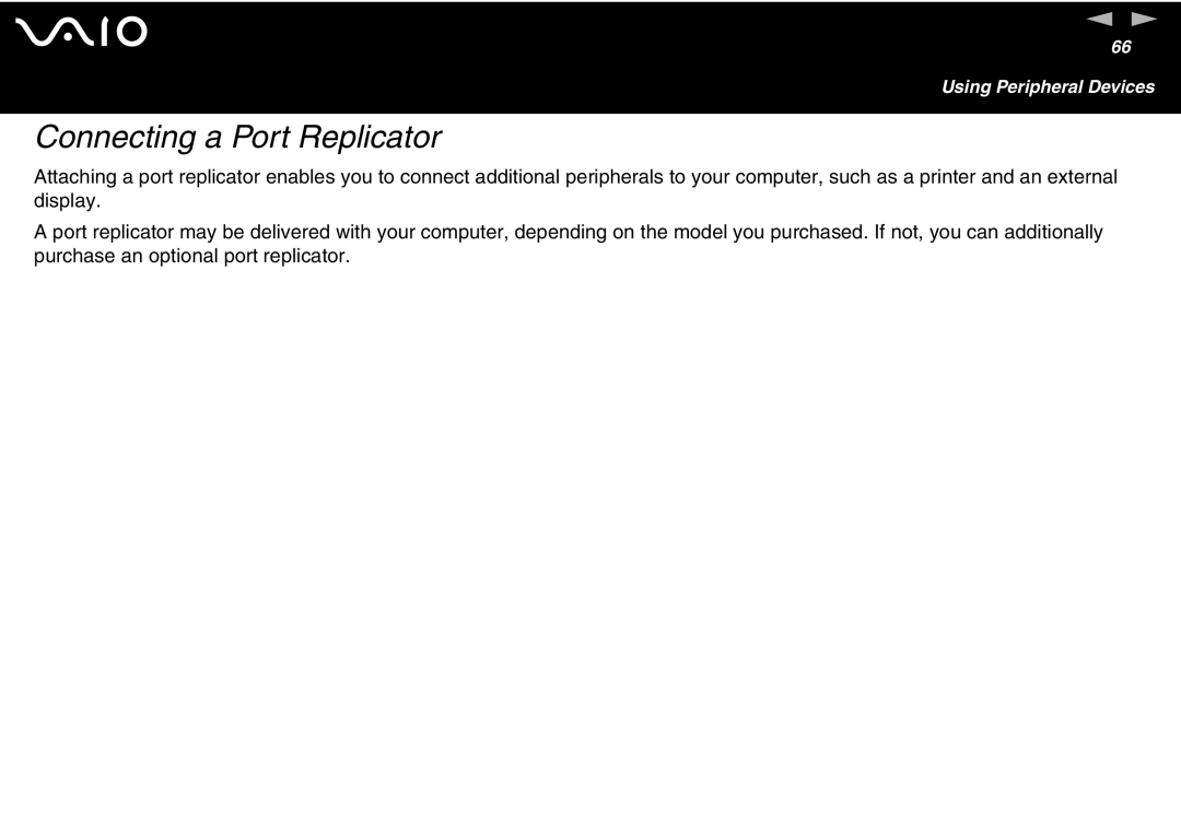 Sony VGN-FS700 Series, VGN-FS600 Series manual Connecting a Port Replicator 