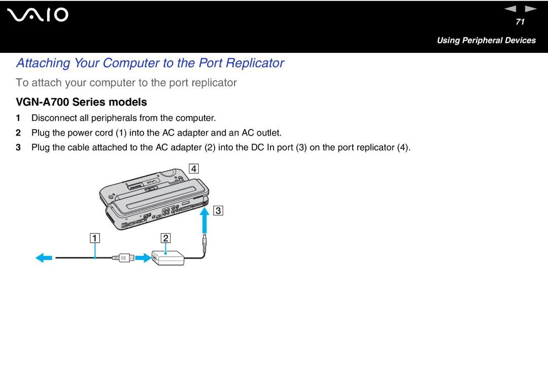 Sony VGN-FS600 Series manual Attaching Your Computer to the Port Replicator, To attach your computer to the port replicator 