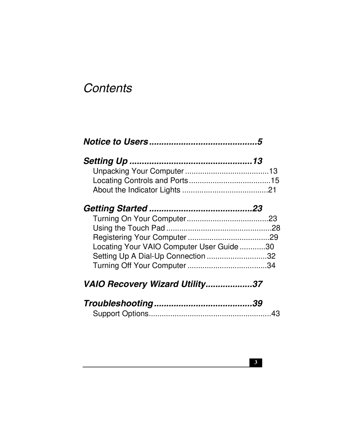 Sony VGN-S100 quick start Contents 