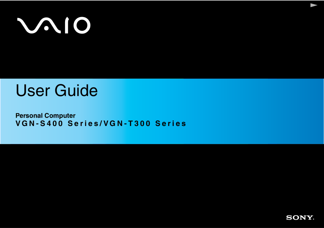 Sony VGN-T300 Series, VGN S400 Series manual User Guide 