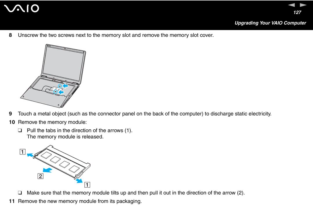 Sony VGN-T300 Series, VGN S400 Series manual Upgrading Your Vaio Computer 