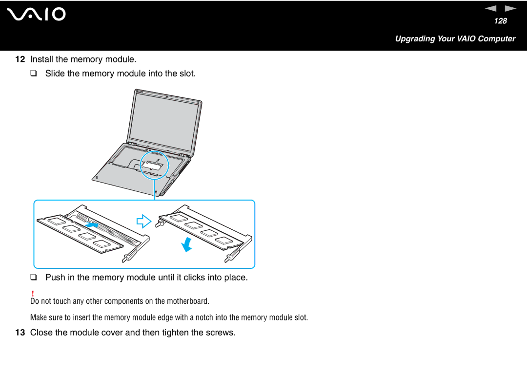 Sony VGN S400 Series, VGN-T300 Series manual Close the module cover and then tighten the screws 