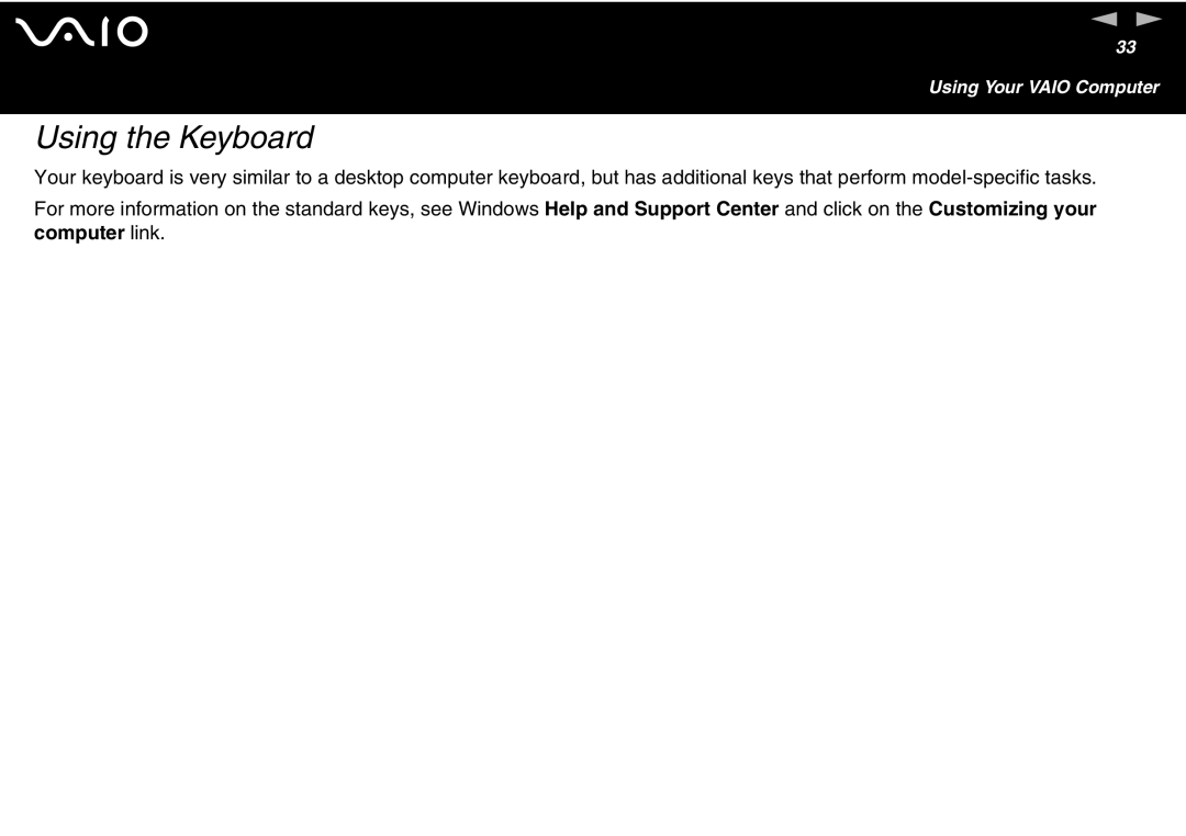 Sony VGN-T300 Series, VGN S400 Series manual Using the Keyboard 