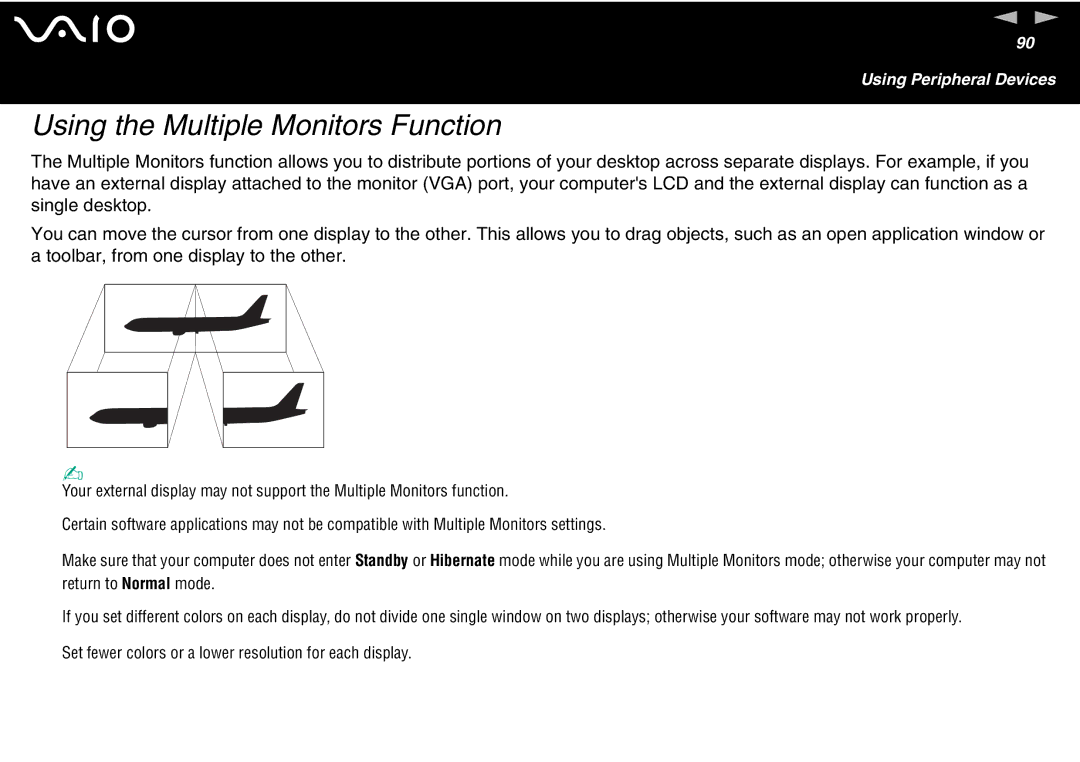 Sony VGN S400 Series, VGN-T300 Series manual Using the Multiple Monitors Function 