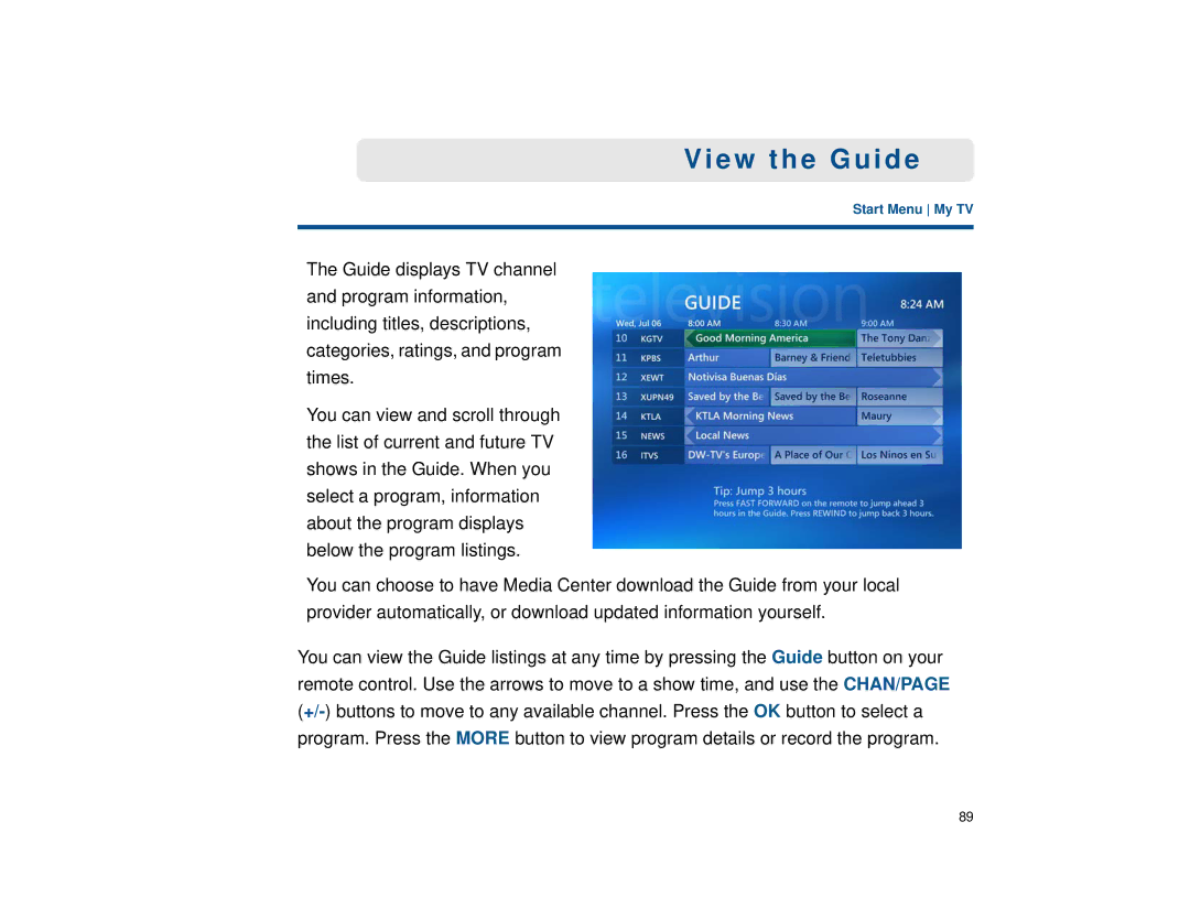 Sony VGX-XL1 manual View the Guide 