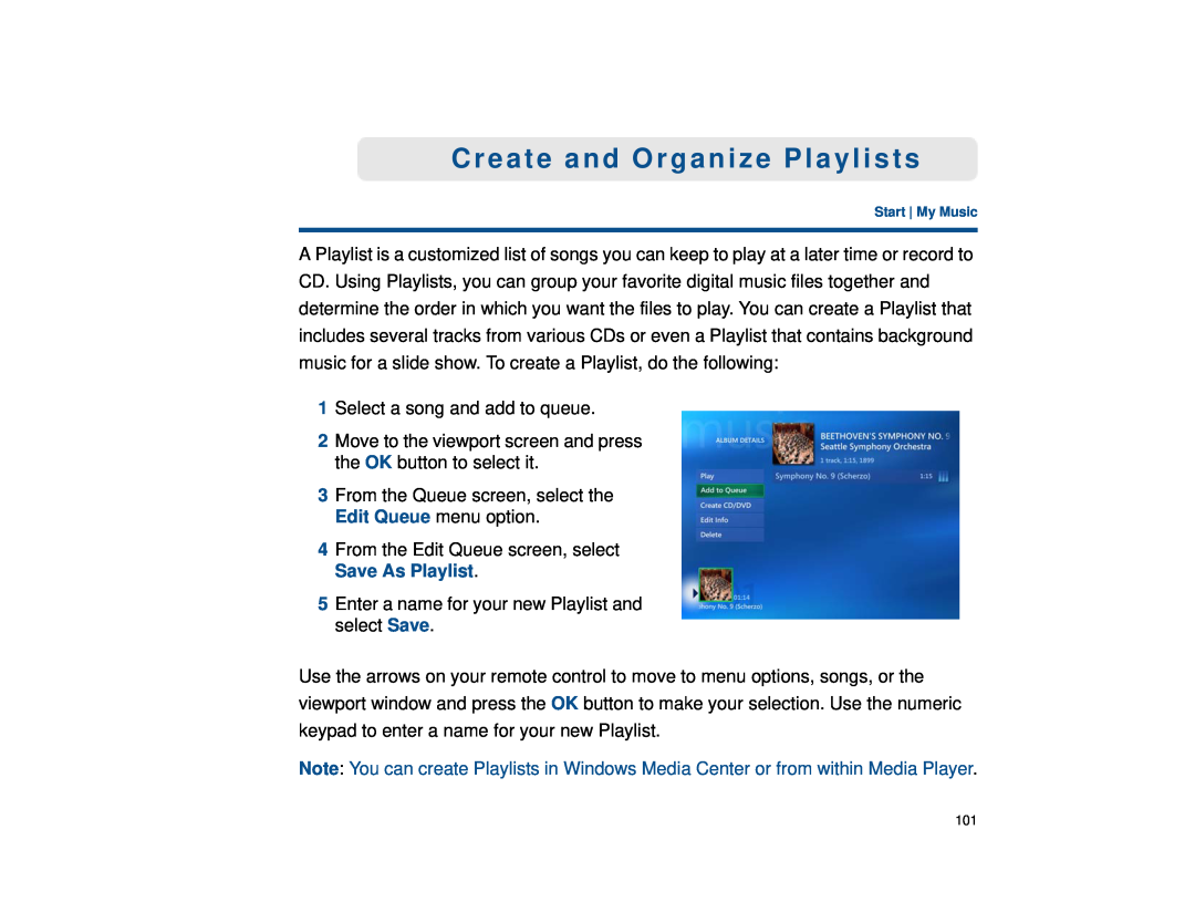 Sony VGX-XL1 manual Create and Organize Playlists 
