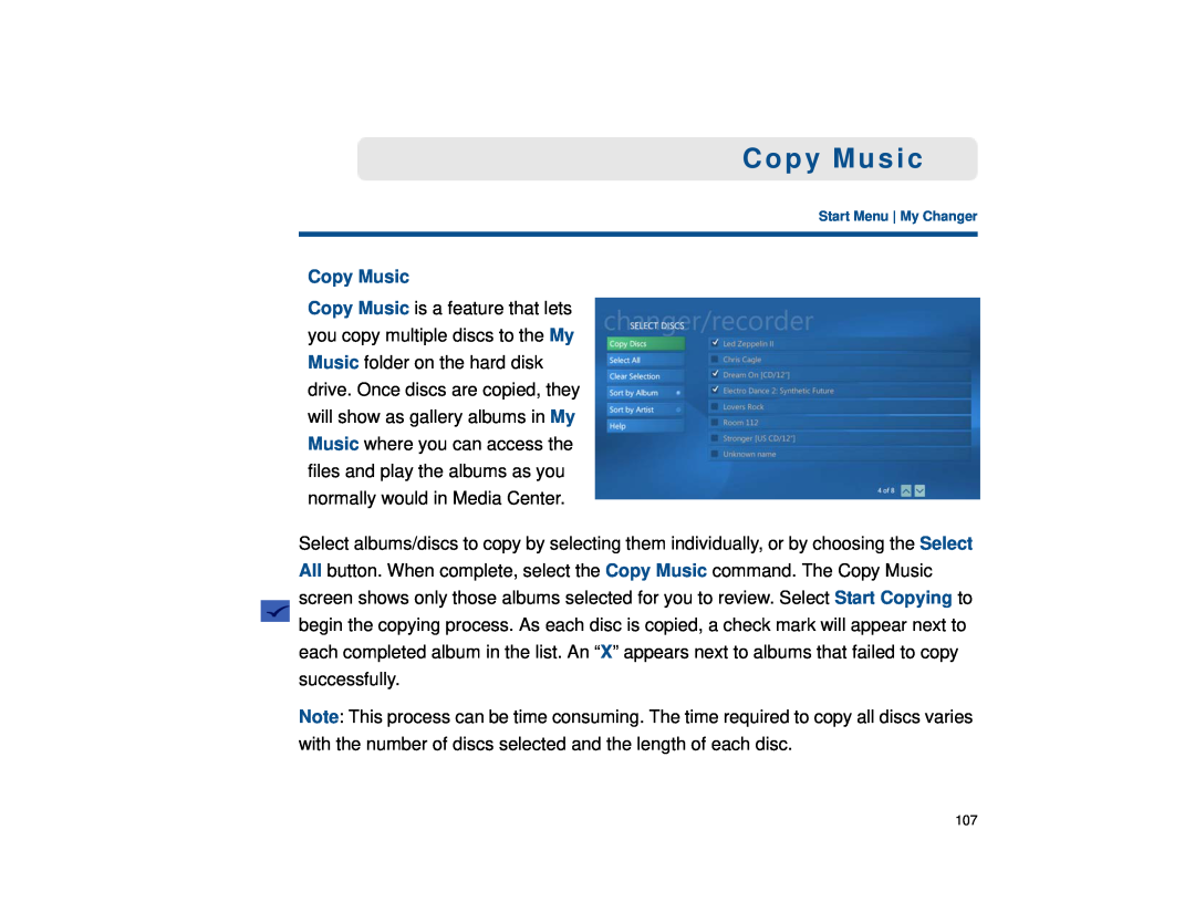 Sony VGX-XL1 manual Copy Music 