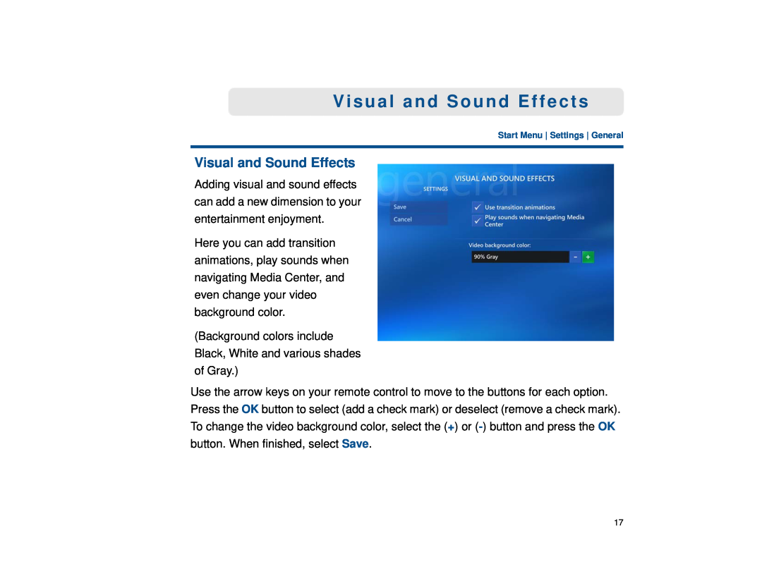 Sony VGX-XL1 manual Visual and Sound Effects 