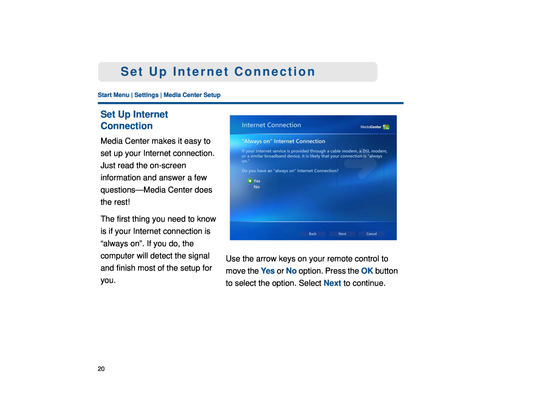 Sony VGX-XL1 manual Set Up Internet Connection 
