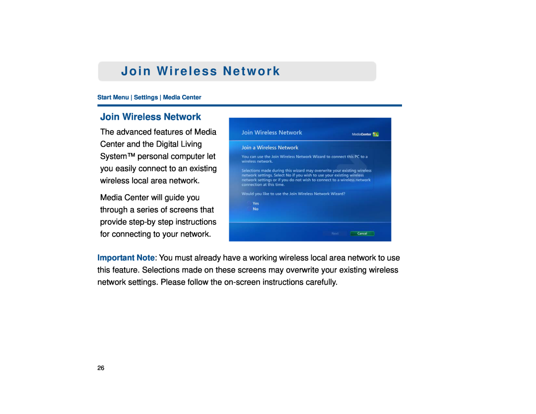 Sony VGX-XL1 manual Join Wireless Network 