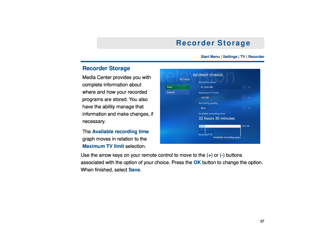 Sony VGX-XL1 manual Recorder Storage 