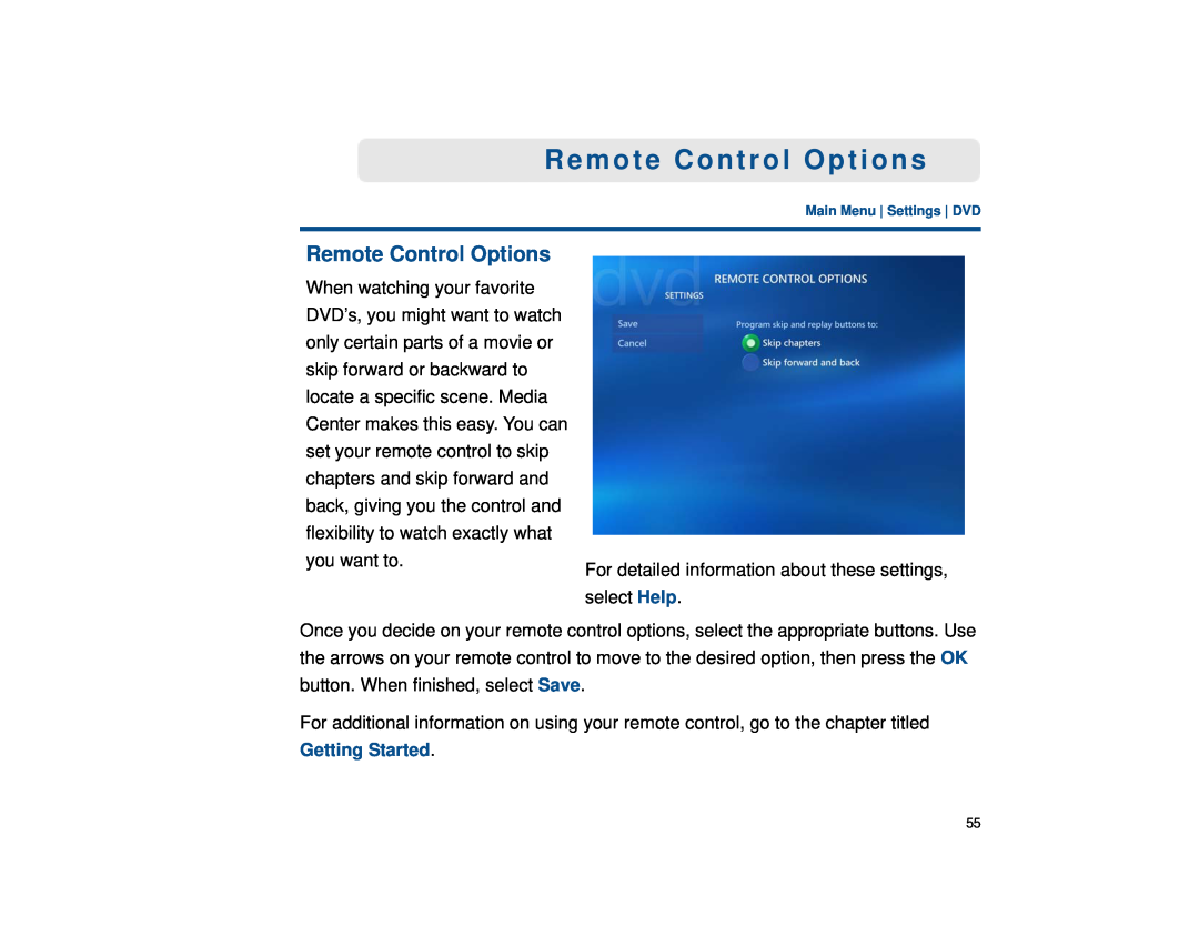 Sony VGX-XL1 manual Remote Control Options 