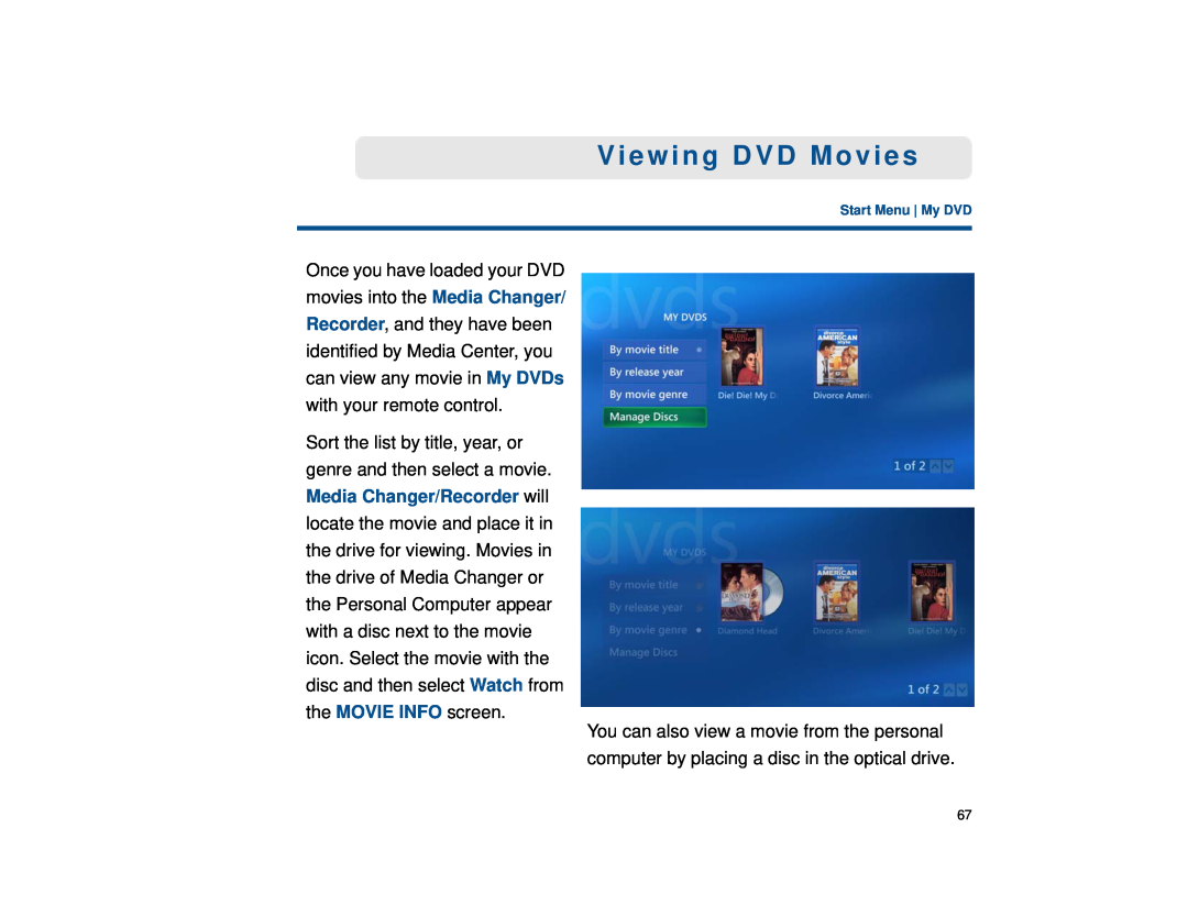 Sony VGX-XL1 manual Viewing DVD Movies 