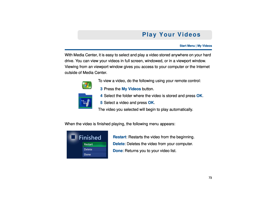 Sony VGX-XL1 manual Play Your Videos 