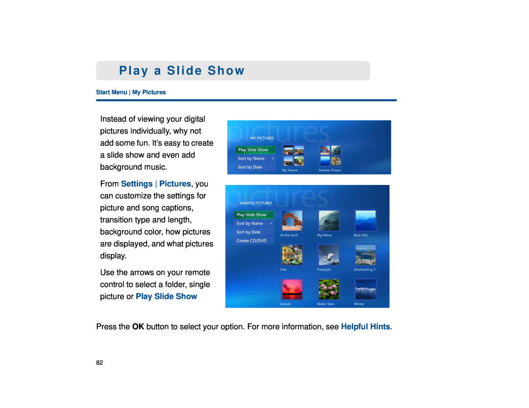 Sony VGX-XL1 manual Play a Slide Show 