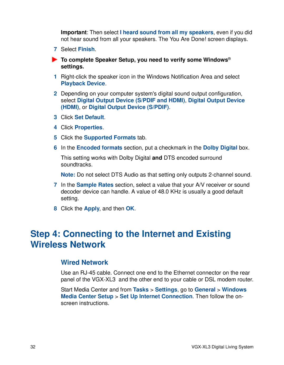 Sony VGX-XL3 manual Connecting to the Internet and Existing Wireless Network, Wired Network 