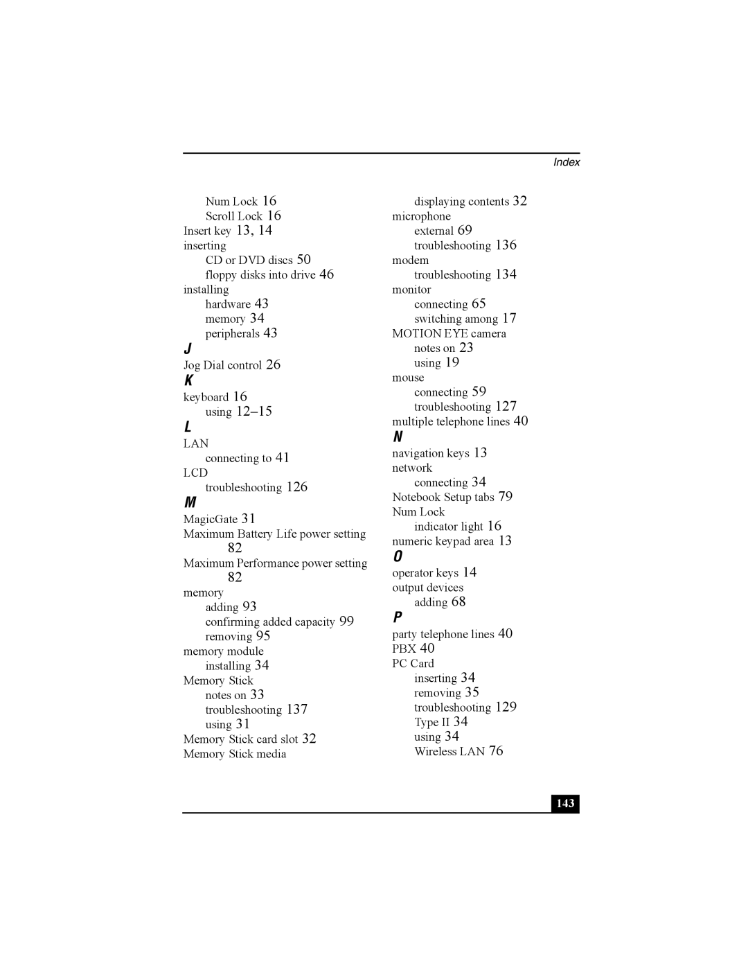 Sony Viao PictureBook Computer manual Lan 