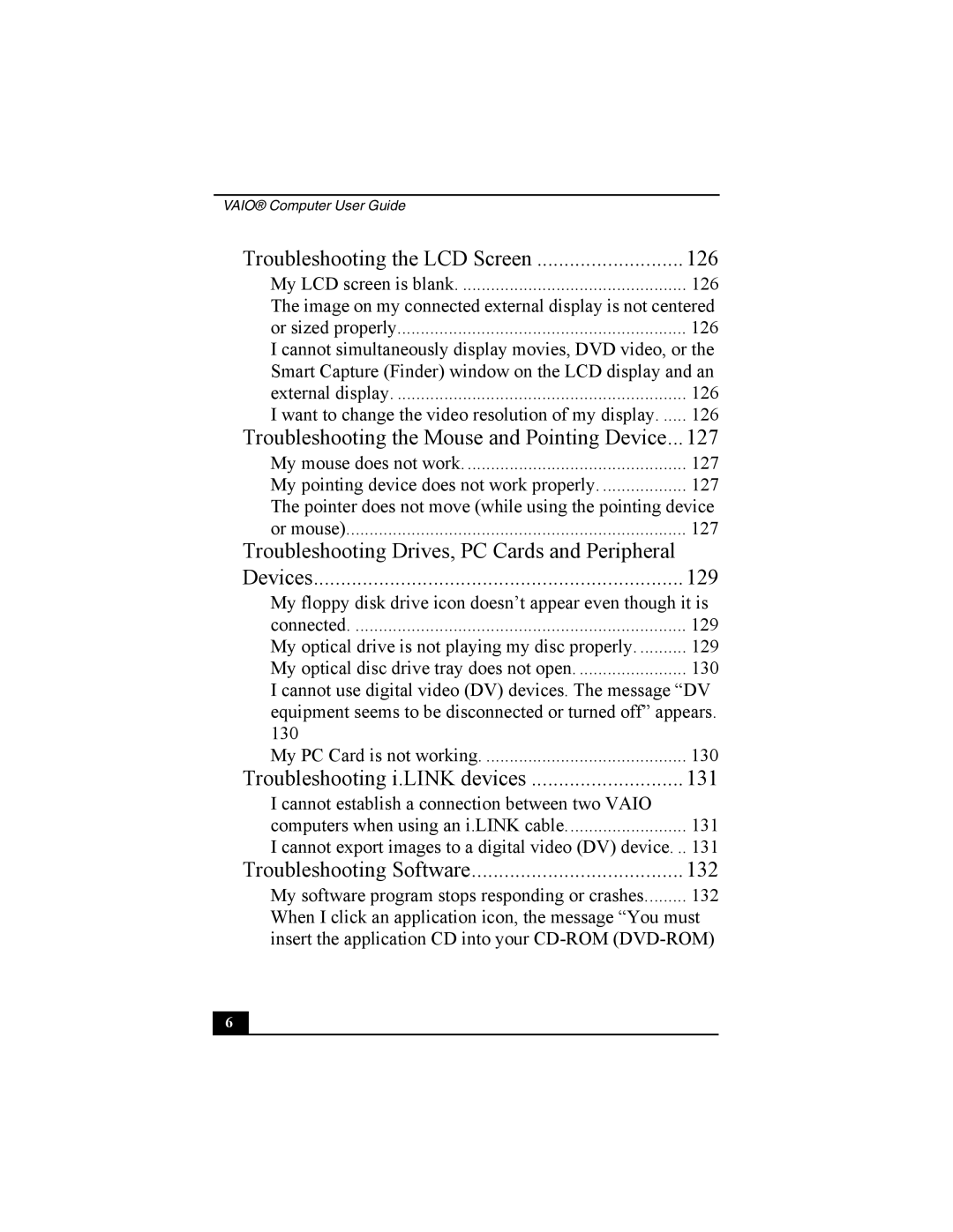 Sony Viao PictureBook Computer manual Troubleshooting Drives, PC Cards and Peripheral 