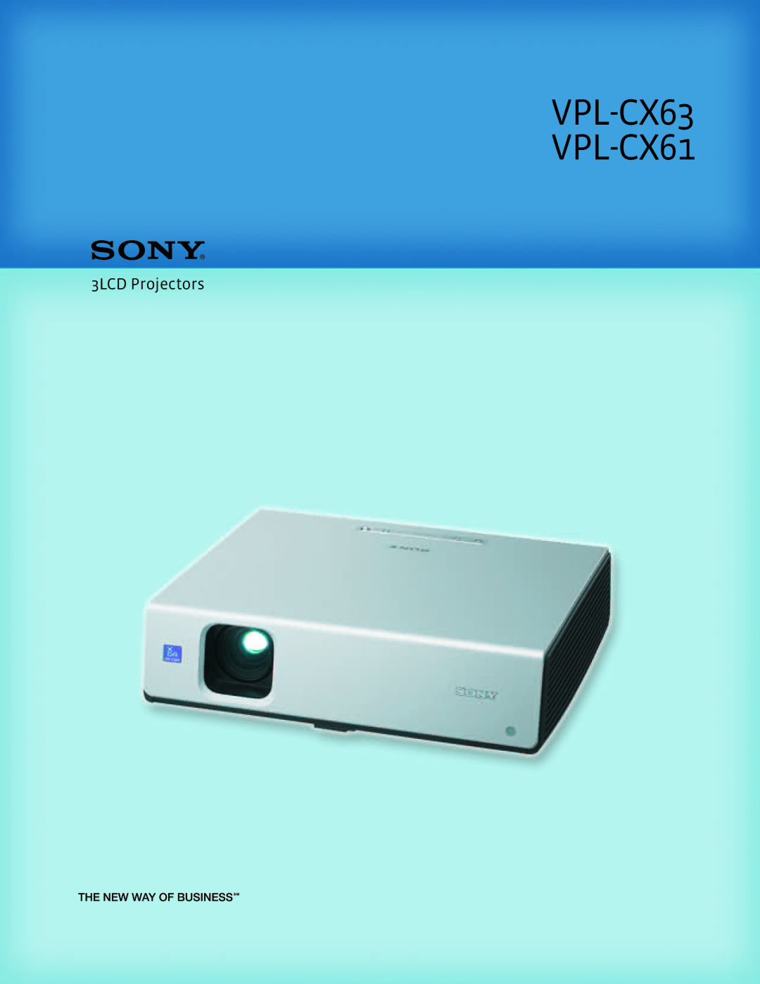 Sony manual VPL-CX63 VPL-CX61 