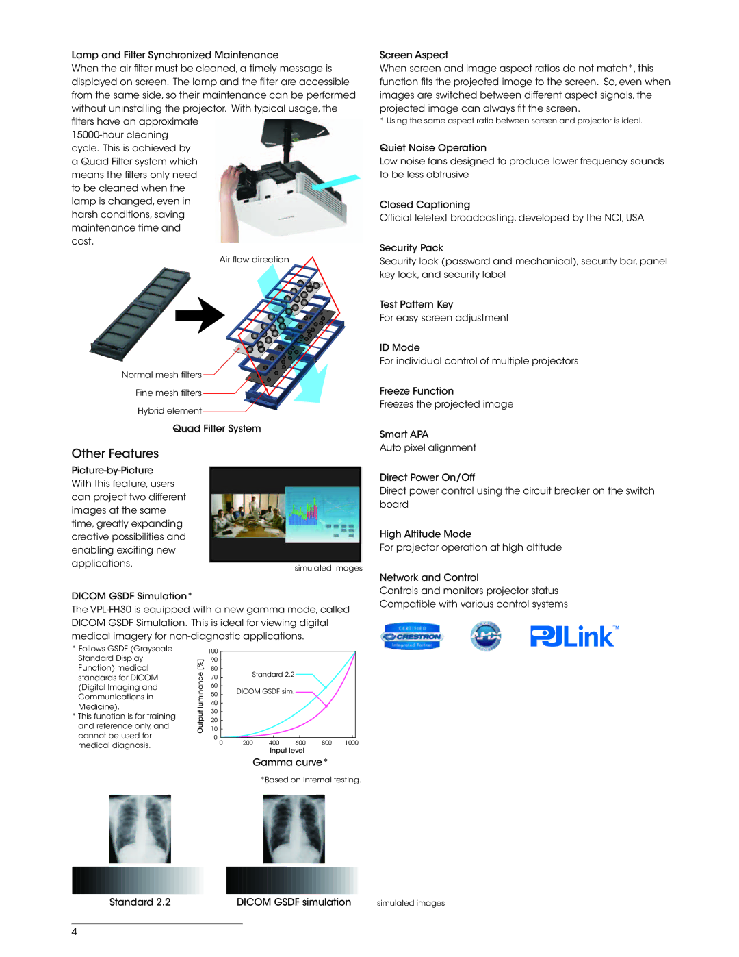 Sony VPL-FH30 manual Other Features 