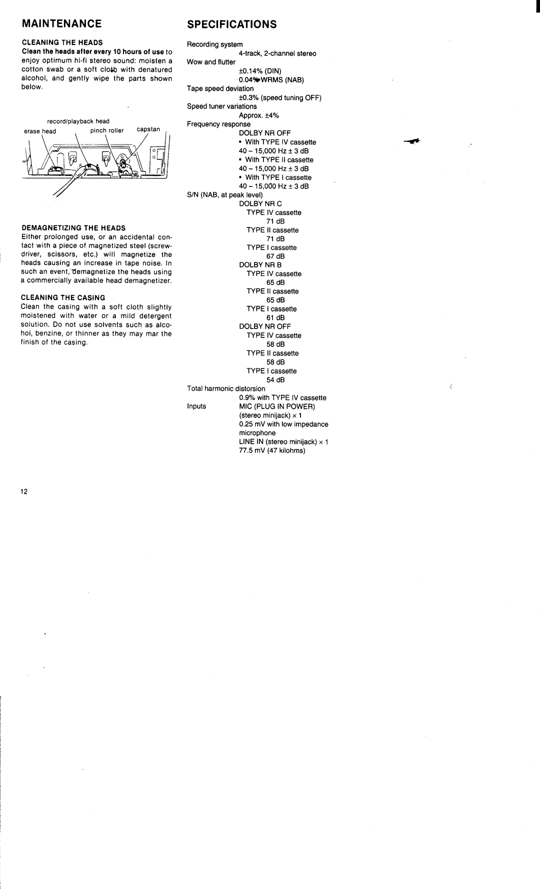 Sony WM-D6C manual 