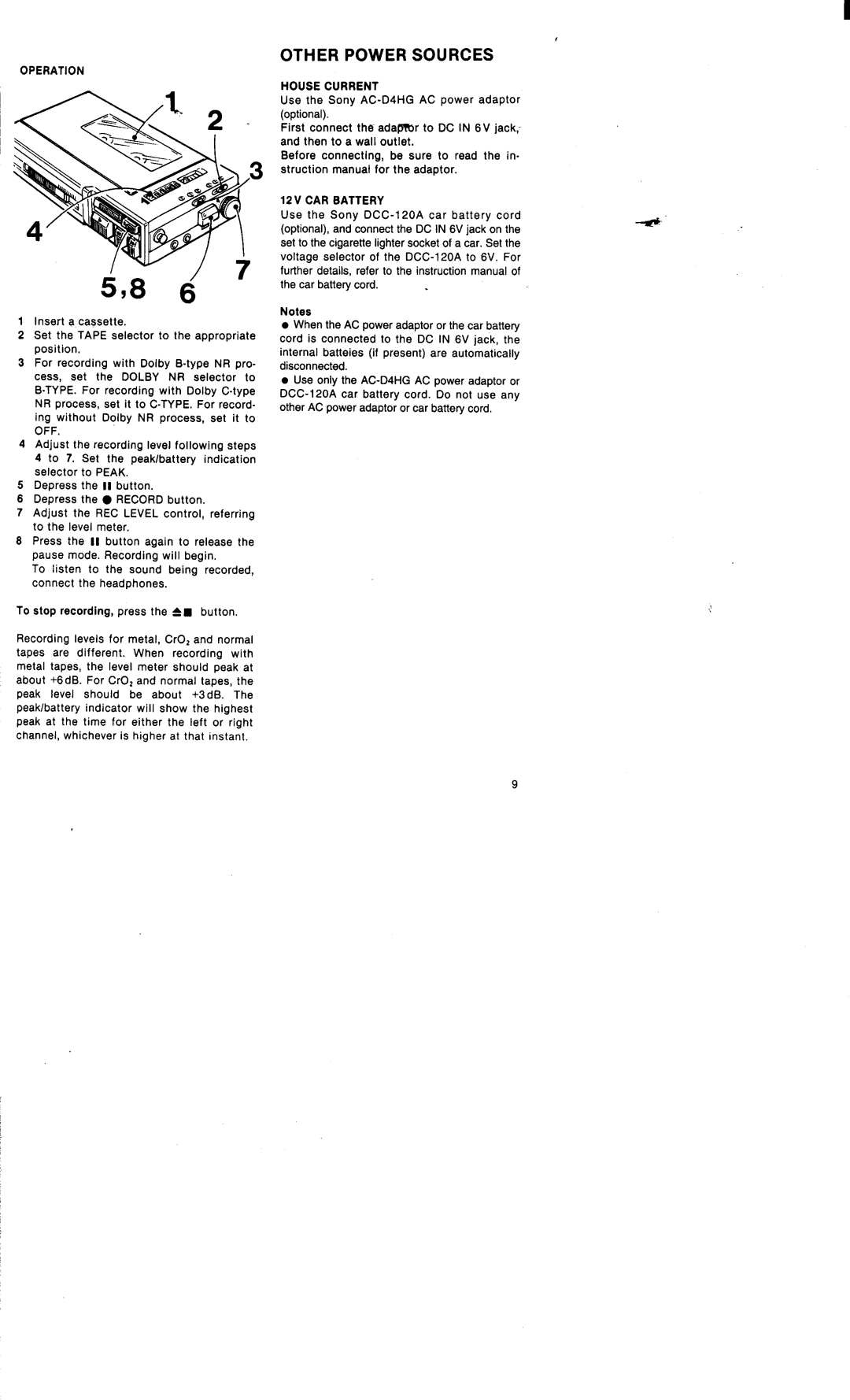 Sony WM-D6C manual 
