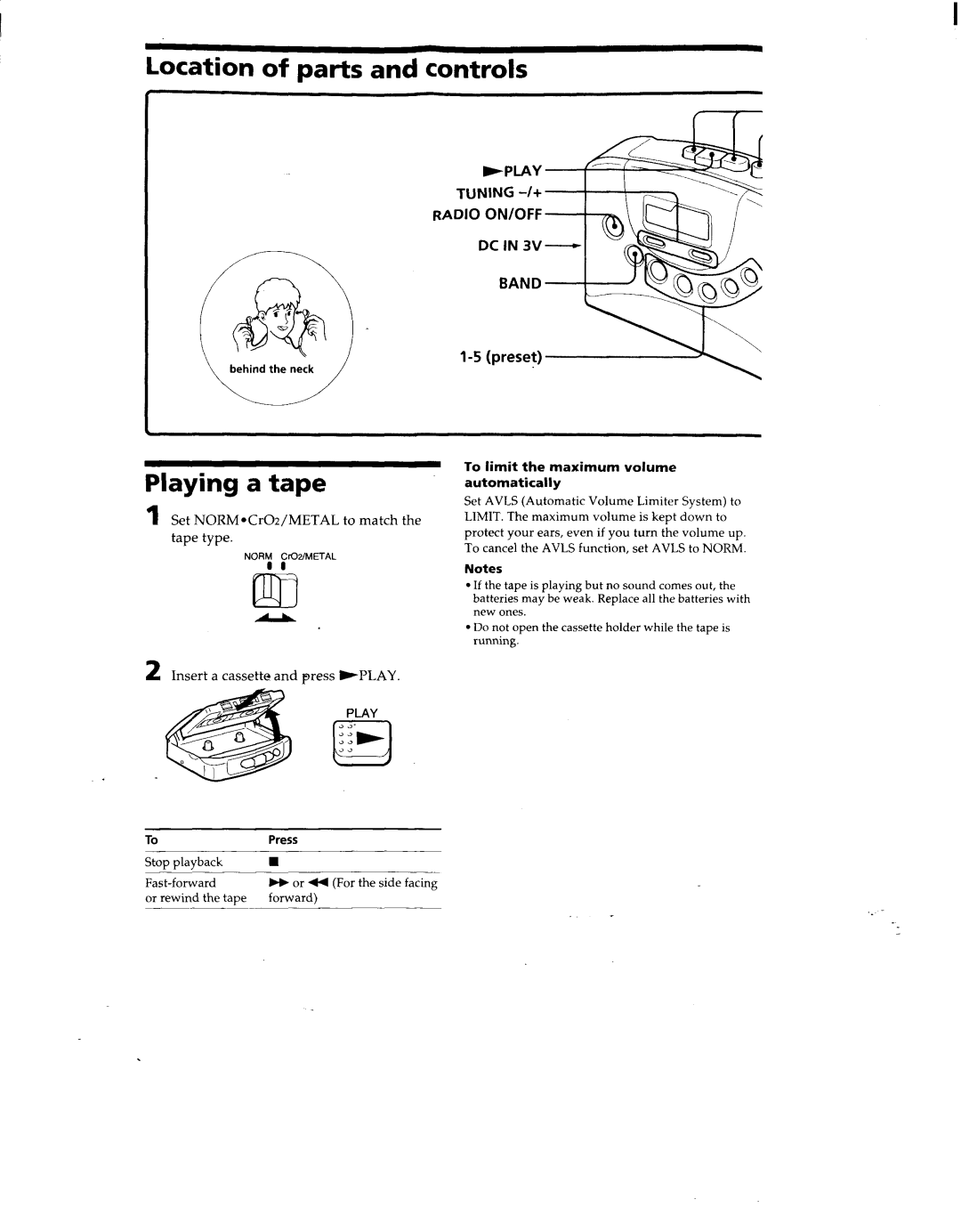 Sony WM-FX251 manual 