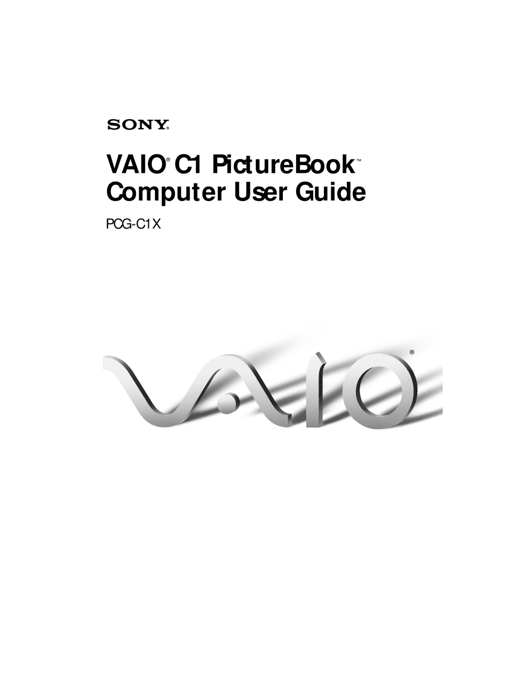 Sony XAV-C1 manual Vaio C1 PictureBook Computer User Guide 