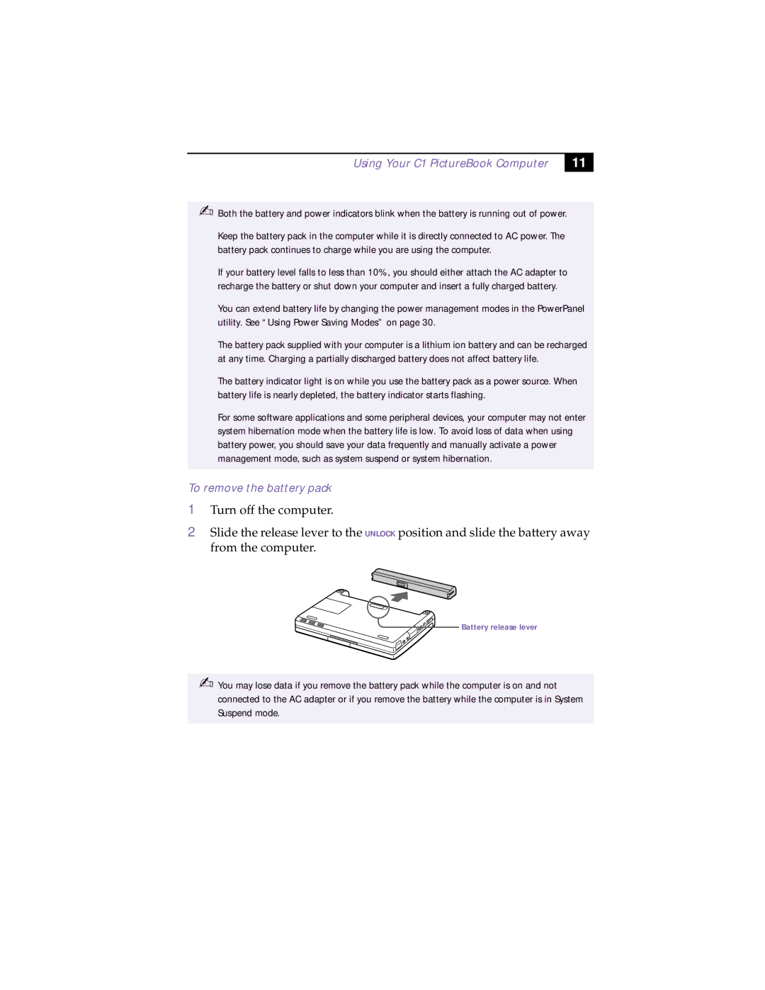 Sony XAV-C1 manual To remove the battery pack 