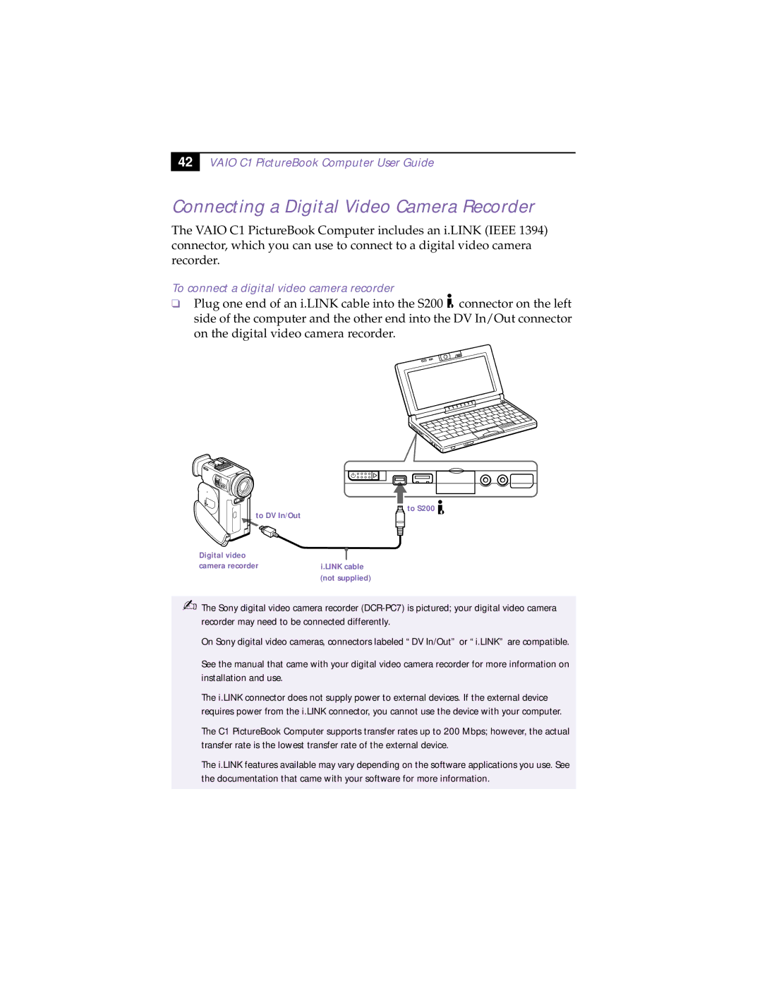 Sony XAV-C1 manual Connecting a Digital Video Camera Recorder, To connect a digital video camera recorder 