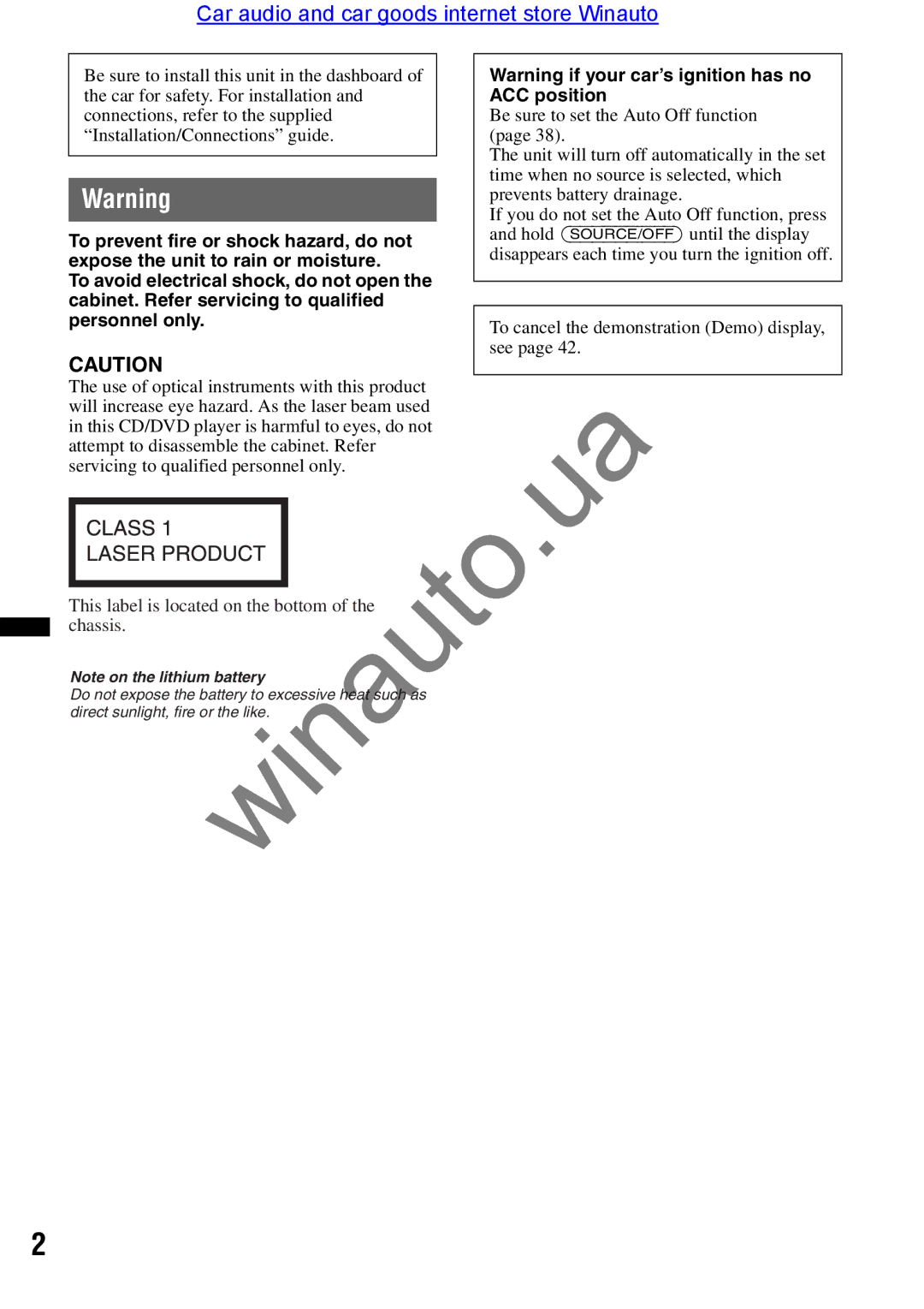 Sony XAV-E722 user manual This label is located on the bottom of the chassis, To cancel the demonstration Demo display, see 