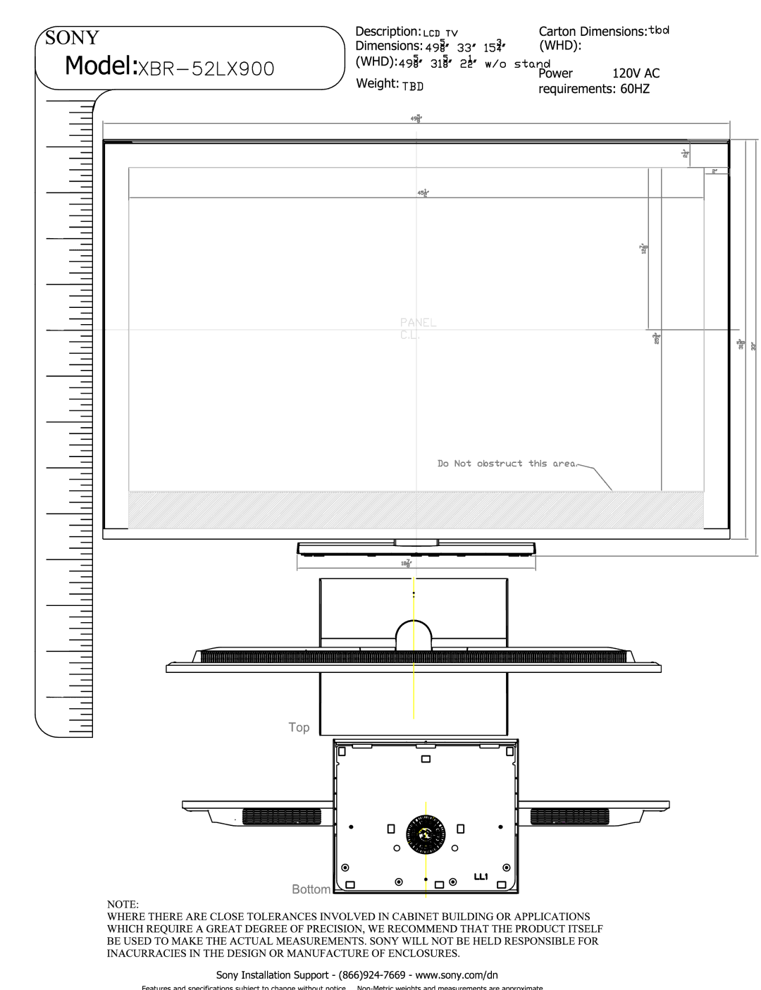 Sony XBR-52LX900 manual 