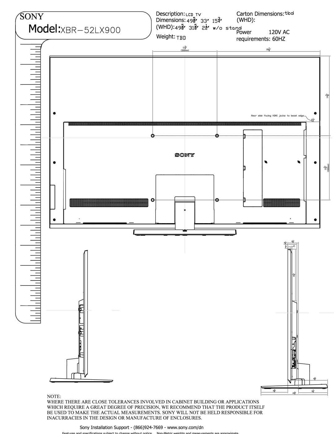 Sony XBR-52LX900 manual 