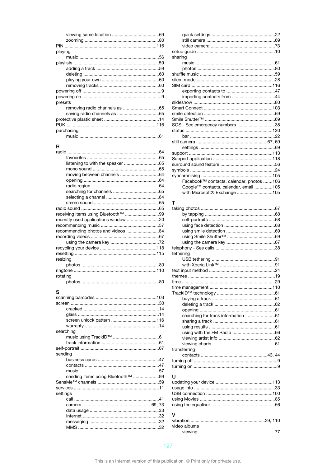 Sony XPERIA S manual 127, Mms 