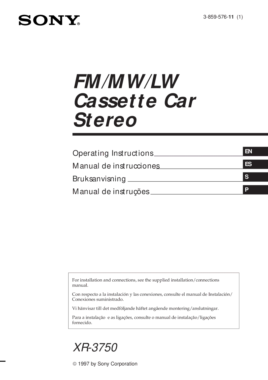 Sony XR-3750 operating instructions Fm/Mw/Lw 