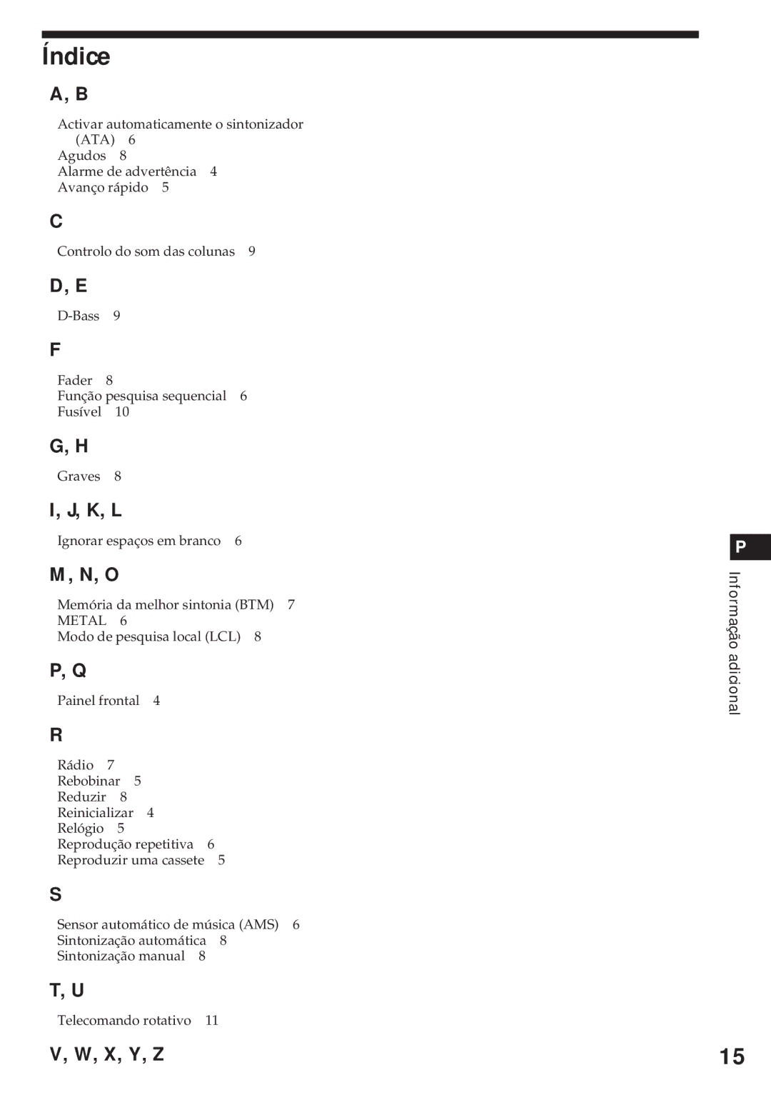 Sony XR-3750 operating instructions K, L 