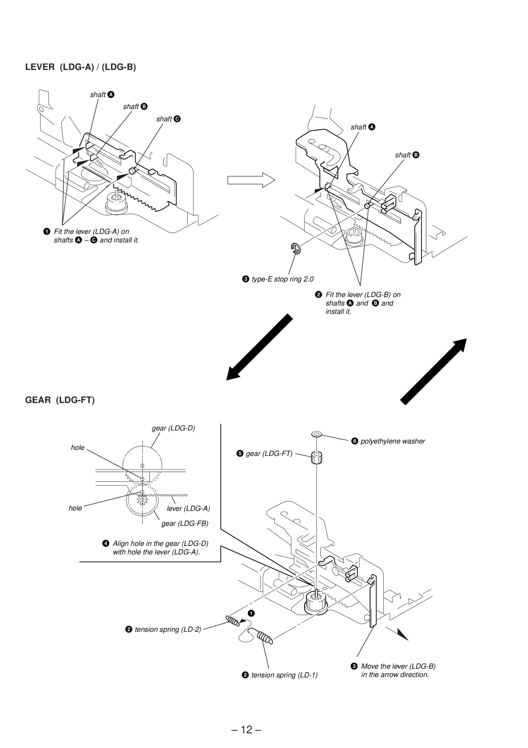 Sony XR-4803 service manual Lever LDG-A / LDG-B, Gear LDG-FT 