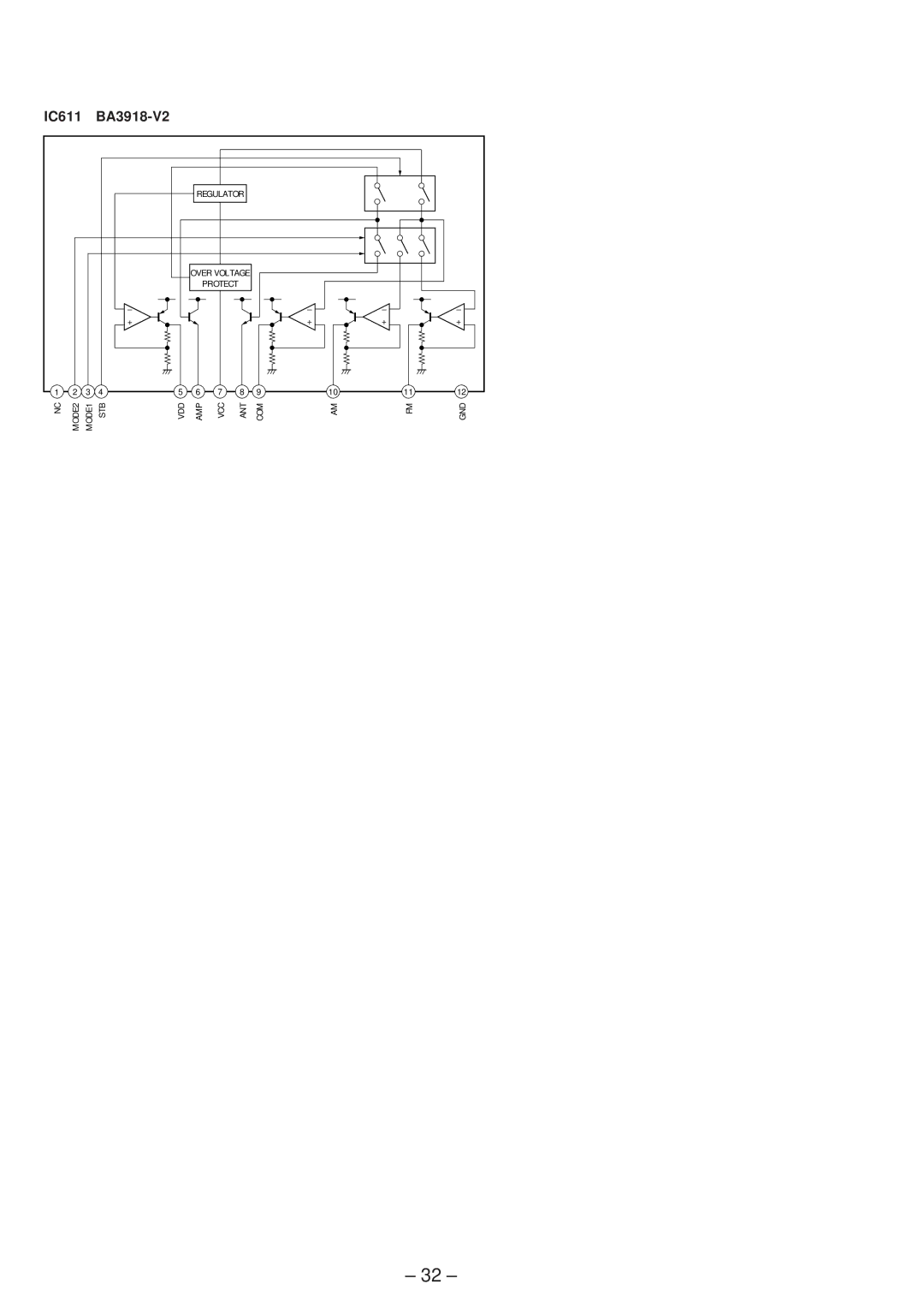 Sony XR-4803 service manual IC611 BA3918-V2 