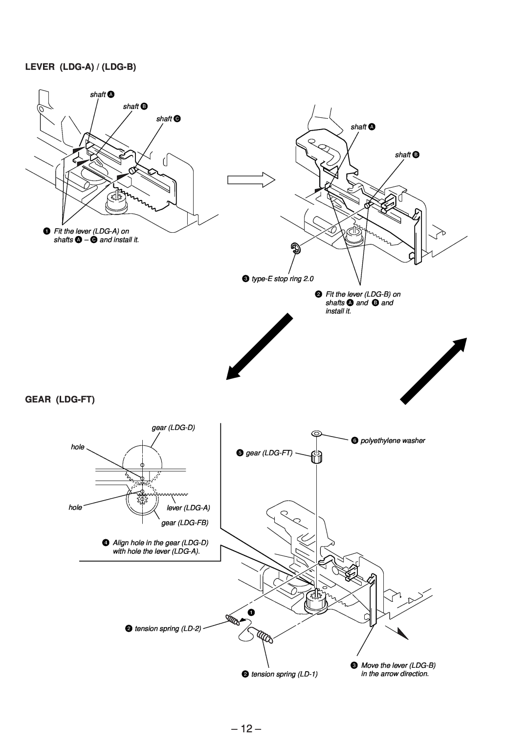 Sony XR-4803 service manual Lever Ldg-A / Ldg-B, Gear Ldg-Ft 